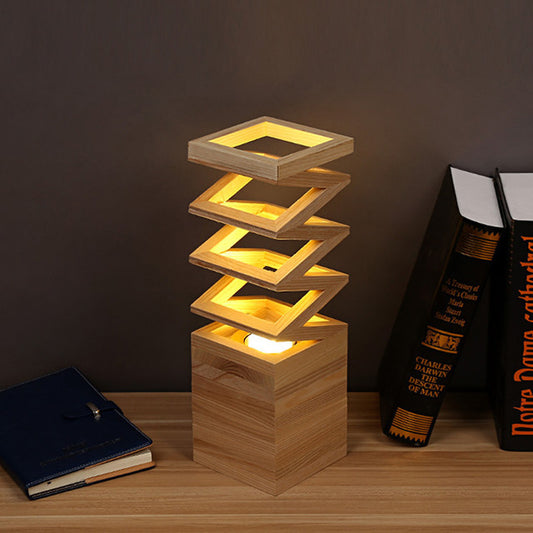 Modern wood table lamp